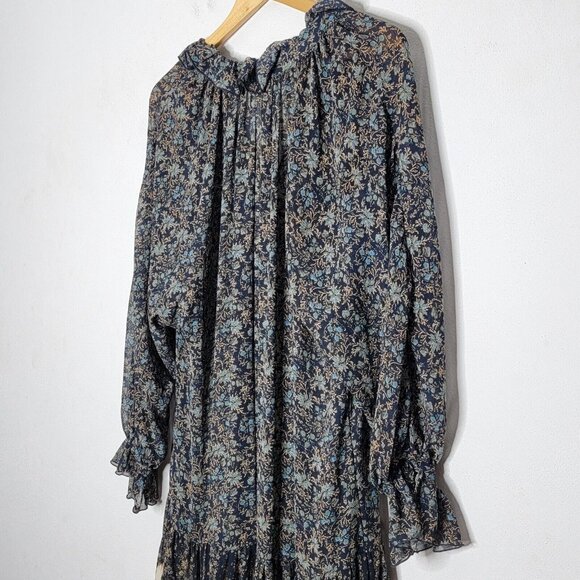 Free People Small Feeling Groovy Border Print Maxi Dress Boho Oversized Festival - Picture 5 of 8